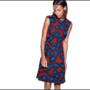 J. Crew 2 Red Blue Big Floral Dress Career
